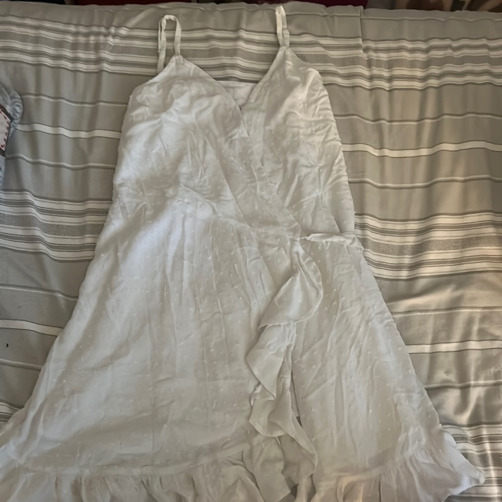 Women’s White Wrap Mini Dress